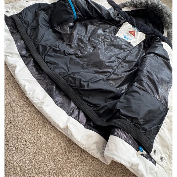 Columbia Omni-Heat Women Small Winter Jacket White Faux Fur Hood Omni Shield - Picture 10 of 16